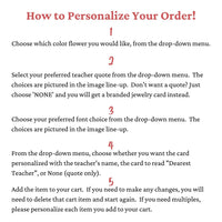 20" Flower Necklace Personalized Teacher Gift